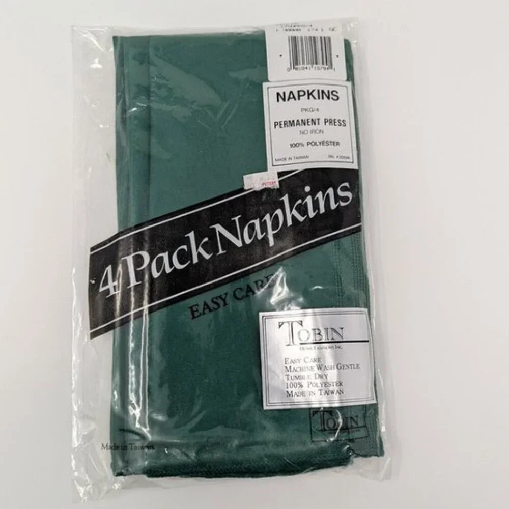 NEW Tobin 4 Pack Set Easy Care Jubilee Permanent Press No Iron Cloth Napkins NWT